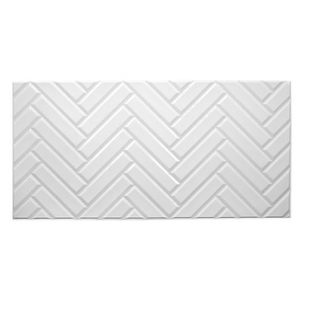 Panouri decorative - PANOU DECORATIV, PVC, MODEL ZIG-ZAG 3D, ALB, 96X48.5CM