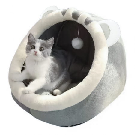 PetShop - Pat de cușcă de pluș, gri - 45x37