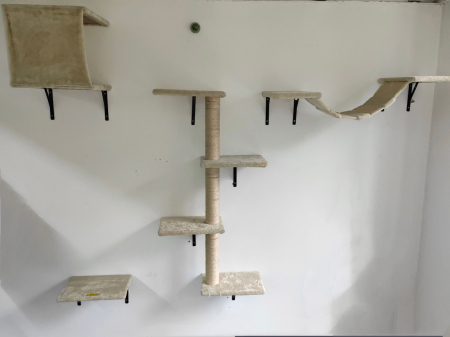 PetShop - Perete de Escaladă pentru Pisici, Set Modular, Design Interactiv și Distractiv