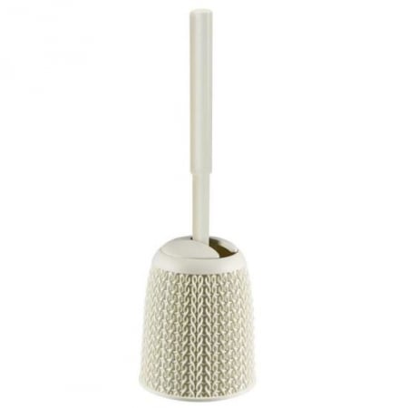 Suporturi si accesorii de baie - PERIE WC/TOALETA, CU SUPORT, PENTRU BAIE, PLASTIC, CREM, 14X14X43 CM, CURVER