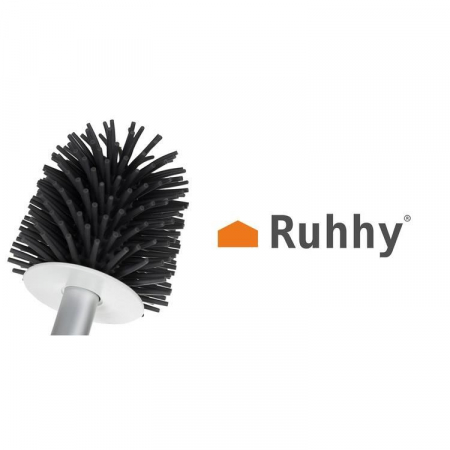 PERIE WC/TOALETA, CU SUPORT, PENTRU BAIE, SILICON, ALB SI GRI, 10.5X10.5X45 CM, RUHHY [8]