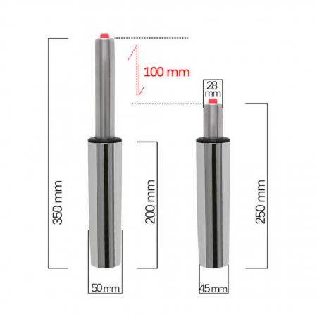 PISTON CROMAT PENTRU SCAUN BIROU 150 KG [1]