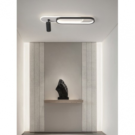 Lustre - Plafoniera LED Alb cu Negru Moderna 77W