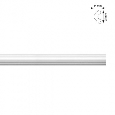 Plinte, izolatii si accesorii parchet - PLINTA PLASTIC, ALBA, 25X14 MM, 2 M