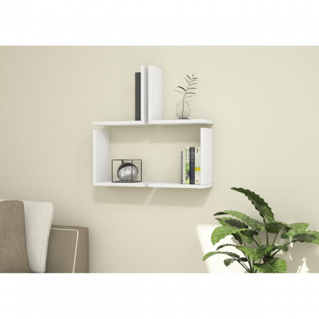 RAFT DECORATIV PERETE, MODULAR, SUSPENDAT, PAL MELAMINAT, ALB, 62.5X16X62.5 CM, ALPHA BOX, MINAR [5]