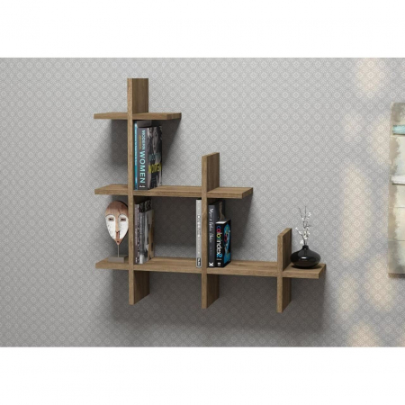 RAFT DECORATIV PERETE, SUSPENDAT, PAL MELAMINAT, NATUR, 80X20X80 CM, ISTAMBUL SHELF, MINAR [1]