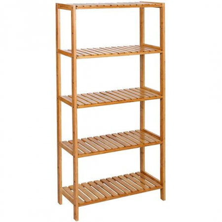 Living - RAFT DEPOZITARE, SONGMICS, BAMBUS, 5 POLITE, NATUR, 10 KG, 60X26X130CM