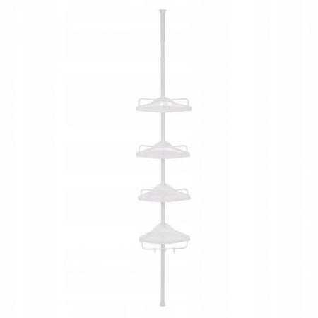 Suporturi si accesorii de baie - RAFT PENTRU BAIE/DUS, VASAGLE, REGLABIL, INOX, 4 RAFTURI, ALB, 85-305 CM