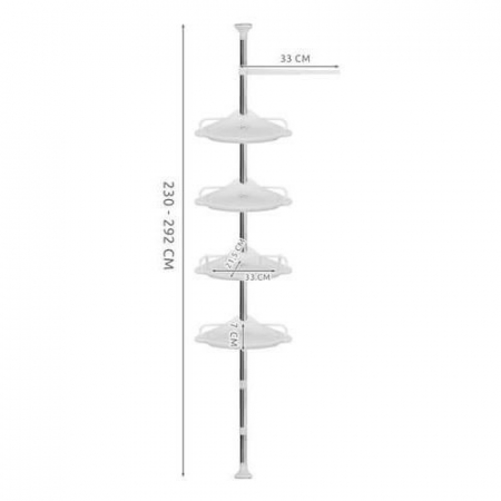 RAFT PENTRU DUS, DE COLT, METALIC, 4 RAFTURI, REGLABIL, 230/292 CM, ISOTRADE [1]