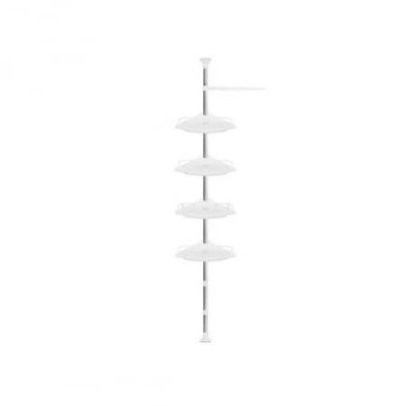Suporturi si accesorii de baie - RAFT PENTRU DUS, DE COLT, METALIC, 4 RAFTURI, REGLABIL, 230/292 CM, ISOTRADE