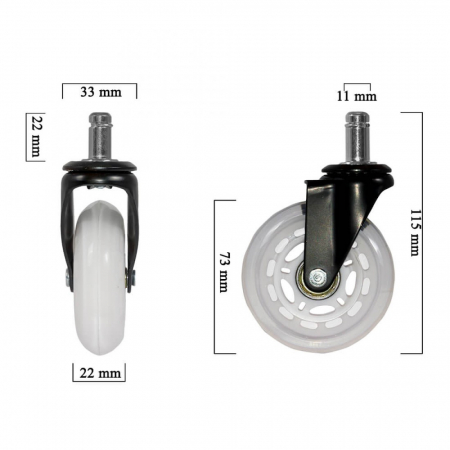 ROLE SILICON ALBE PENTRU SCAUN DE BIROU [2]