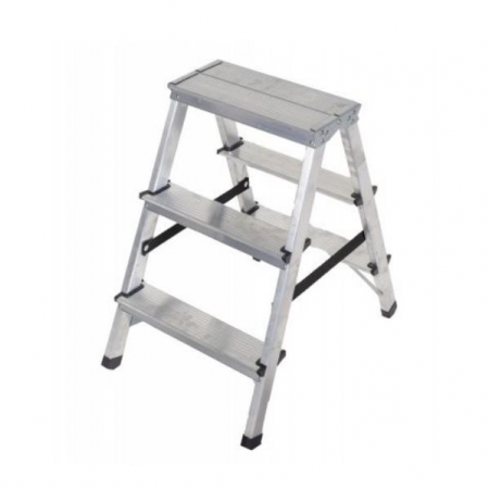 SCARA ALUMINIU, 2 TRONSOANE, 2 TREPTE, PLATFORMA, MAX 125 KG, 0.65 M, STREND PRO [1]
