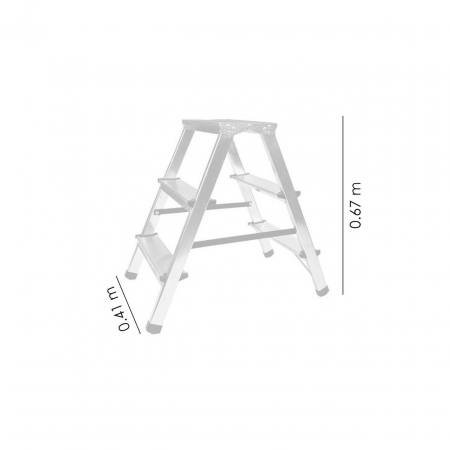 SCARA ALUMINIU, 2 TRONSOANE, 2 TREPTE, PLATFORMA, MAX 125 KG, 0.67 M, DRABEST [4]