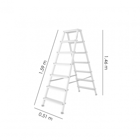 SCARA ALUMINIU, 2 TRONSOANE, 6 TREPTE, PLATFORMA, MAX 125 KG, 1.46 M, DRABEST [4]