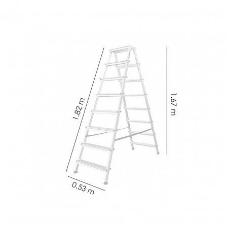 SCARA ALUMINIU, 2 TRONSOANE, 7 TREPTE, PLATFORMA, MAX 125 KG, 1.82 M, DRABEST [4]