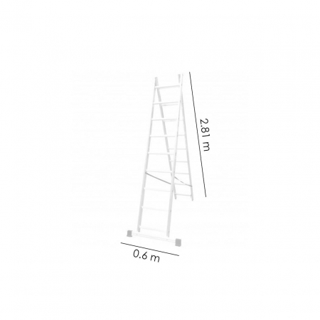 SCARA ALUMINIU, 2 TRONSOANE, 9 TREPTE, MAX 150 KG, 2.81 M, DRABEST [2]