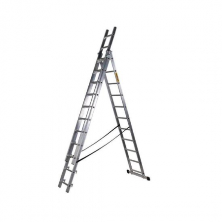 Scari de lucru - SCARA ALUMINIU, 3 TRONSOANE, 11 TREPTE, MAX 150 KG, 6.36 M, STREND PRO