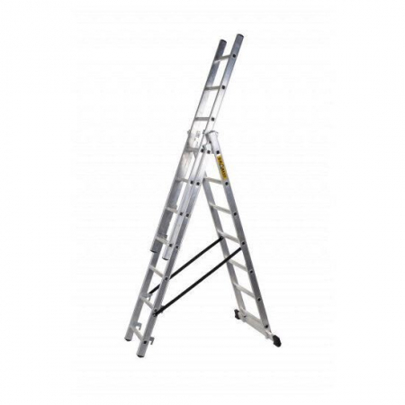 Scari de lucru - SCARA ALUMINIU, 3 TRONSOANE, 7 TREPTE, MAX 150 KG, 4.23 M, DRABEST PRO