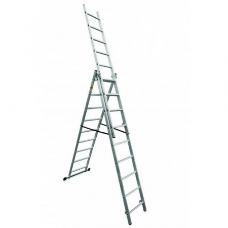 Scari de lucru - SCARA ALUMINIU, 3 TRONSOANE, 9 TREPTE, MAX 150 KG, 4.81 M, DRABEST