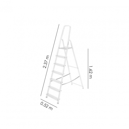 SCARA ALUMINIU, 7 TREPTE, PLATFORMA, MAX 125 KG, 2.37 M, DRABEST [2]