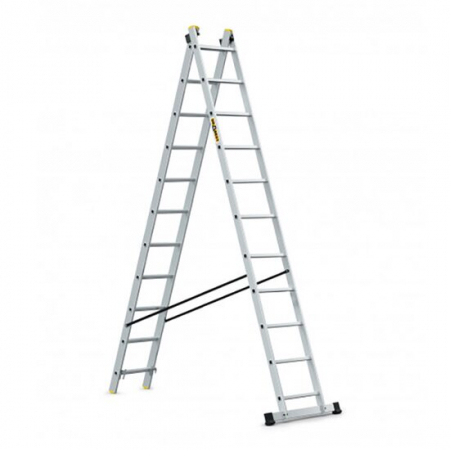 Scari de lucru - SCARA ALUMINIU, DRABEST, 2 TRONSOANE, 11 TREPTE, MAX 150 KG, 5.10 M