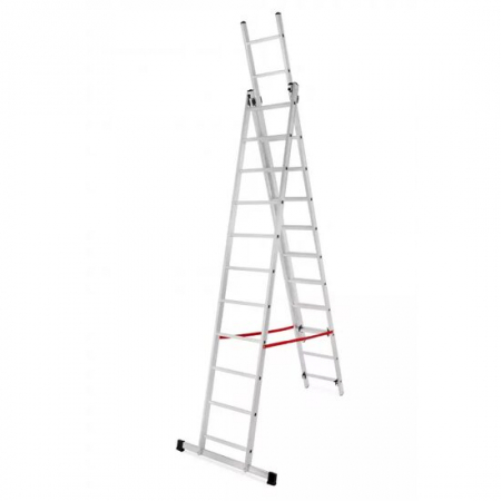 Scari de lucru - SCARA ALUMINIU, MASTER, 3 TRONSOANE, 11 TREPTE, MAX 150 KG, 3.15-7.11 M