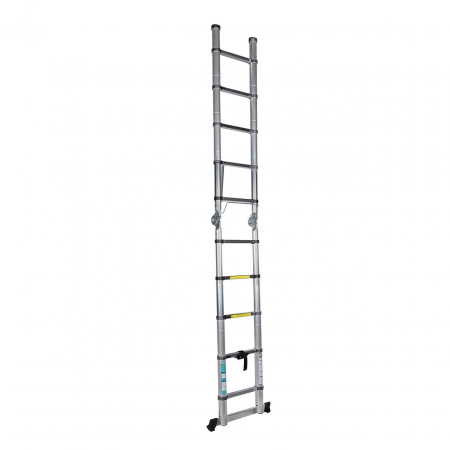 SCARA ALUMINIU TELESCOPICA, DETOOLZ, DUBLA, 10 TREPTE, MAX 150 KG, 0.8-3.2 M [3]