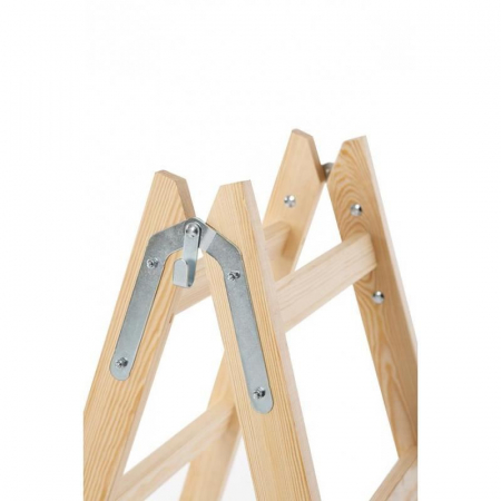SCARA LEMN, 2 TRONSOANE, 4 TREPTE, CARLIG PENTRU GALEATA, MAX 150 KG, 1.32 M, STREND PRO [1]