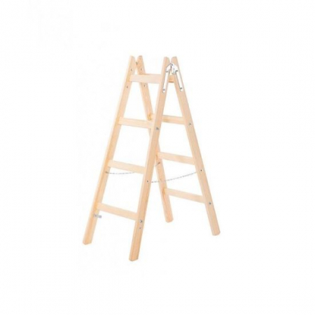 Scari de lucru - SCARA LEMN, 2 TRONSOANE, 4 TREPTE, CARLIG PENTRU GALEATA, MAX 150 KG, 1.32 M, STREND PRO