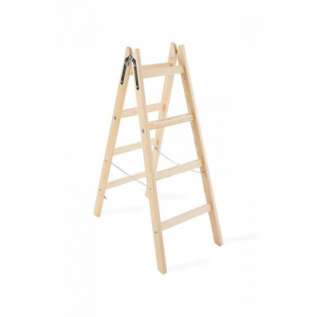 SCARA LEMN, 2 TRONSOANE, 4 TREPTE, CARLIG PENTRU GALEATA, MAX 150 KG, 1.32 M, STREND PRO [6]