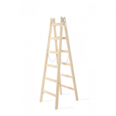 SCARA LEMN, 2 TRONSOANE, 6 TREPTE, CARLING PENTRU GALEATA, MAX 150 KG, 1.92 M, STREND PRO [7]