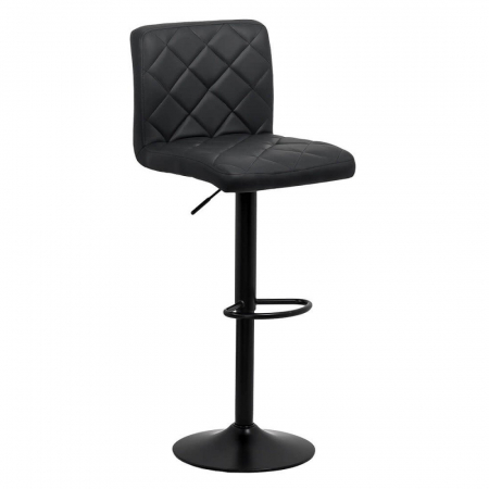 Scaune bar - SCAUN BAR CU SPATAR REGLABIL DIN PIELE ECOLOGICA ABS 147 NEGRU
