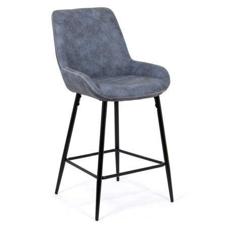 Scaune bar - SCAUN BAR FIX DIN PIELE ECOLOGICA SI PICIOARE DIN OTEL ABS 146 ALBASTRU