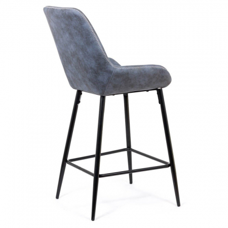 SCAUN BAR FIX DIN PIELE ECOLOGICA SI PICIOARE DIN OTEL ABS 146 ALBASTRU [7]