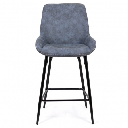 SCAUN BAR FIX DIN PIELE ECOLOGICA SI PICIOARE DIN OTEL ABS 146 ALBASTRU [2]