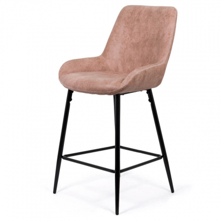 SCAUN BAR FIX DIN PIELE ECOLOGICA SI PICIOARE DIN OTEL ABS 146 ROZ [4]