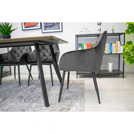 SCAUN BUCATARIE/LIVING, ARTOOL, FORIO, CATIFEA, METAL, GRI SI NEGRU, 61X55.5X81 CM [4]
