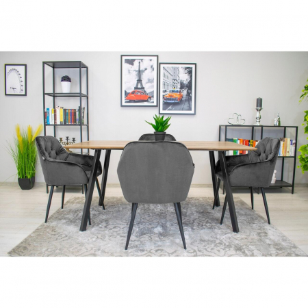 SCAUN BUCATARIE/LIVING, ARTOOL, FORIO, CATIFEA, METAL, GRI SI NEGRU, 61X55.5X81 CM [3]