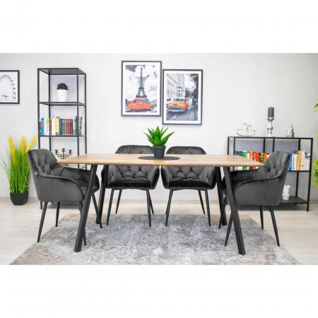SCAUN BUCATARIE/LIVING, ARTOOL, FORIO, CATIFEA, METAL, GRI SI NEGRU, 61X55.5X81 CM [2]
