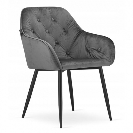 Scaune - SCAUN BUCATARIE/LIVING, ARTOOL, FORIO, CATIFEA, METAL, GRI SI NEGRU, 61X55.5X81 CM