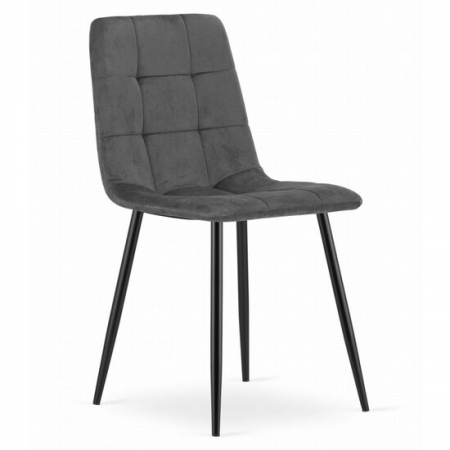 Scaune bucatarie - SCAUN BUCATARIE/LIVING, ARTOOL, KARA, CATIFEA, METAL, GRI SI NEGRU, 44.5X50.5X87 CM