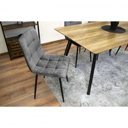 SCAUN BUCATARIE/LIVING, ARTOOL, KARA, CATIFEA, METAL, GRI SI NEGRU, 44.5X50.5X87 CM [6]
