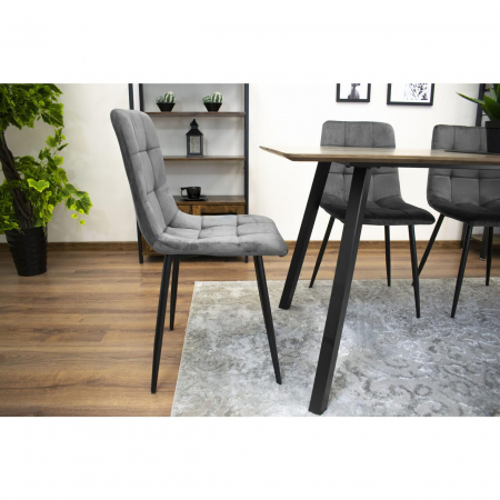SCAUN BUCATARIE/LIVING, ARTOOL, KARA, CATIFEA, METAL, GRI SI NEGRU, 44.5X50.5X87 CM [7]