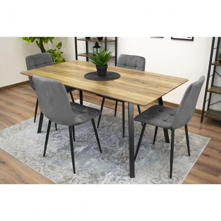 SCAUN BUCATARIE/LIVING, ARTOOL, KARA, CATIFEA, METAL, GRI SI NEGRU, 44.5X50.5X87 CM [9]