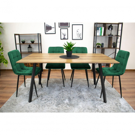 SCAUN BUCATARIE/LIVING, ARTOOL, KARA, CATIFEA, METAL, VERDE SI NEGRU, 44.5X50.5X87 CM [7]