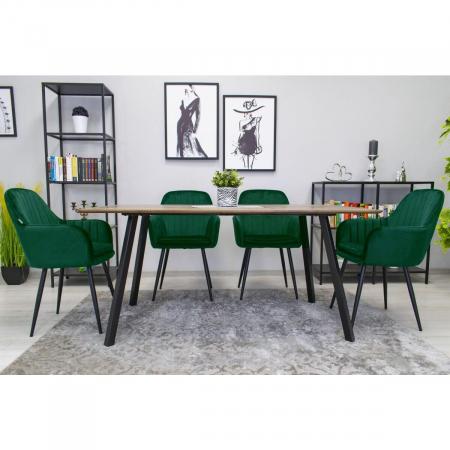 SCAUN BUCATARIE/LIVING, ARTOOL, LUGO, CATIFEA, METAL, VERDE SI NEGRU, 57.5X56.5X86.5 CM [1]