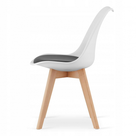 SCAUN BUCATARIE/LIVING, ARTOOL, MARK, PP, LEMN, ALB, PERNA NEAGRA, 49X43X82 CM [4]
