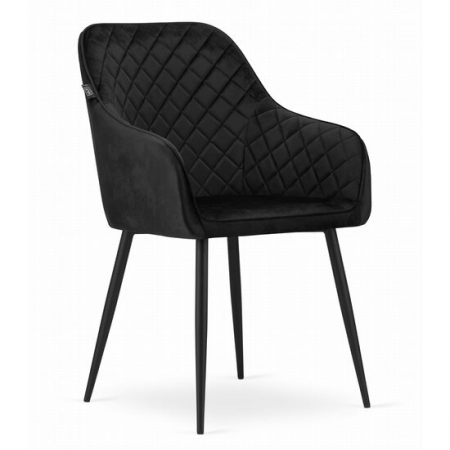 Amenajari Interioare - SCAUN BUCATARIE/LIVING, ARTOOL, NUGAT, CATIFEA, METAL, NEGRU, 58X54.5X91 CM