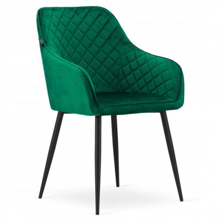Amenajari Interioare - SCAUN BUCATARIE/LIVING, ARTOOL, NUGAT, CATIFEA, METAL, VERDE SI NEGRU, 58X54.5X91 CM