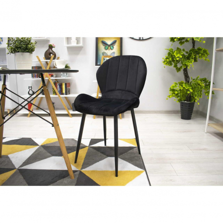 SCAUN BUCATARIE/LIVING, ARTOOL, TERNI, CATIFEA, METAL, NEGRU, 50X62X86 CM [9]